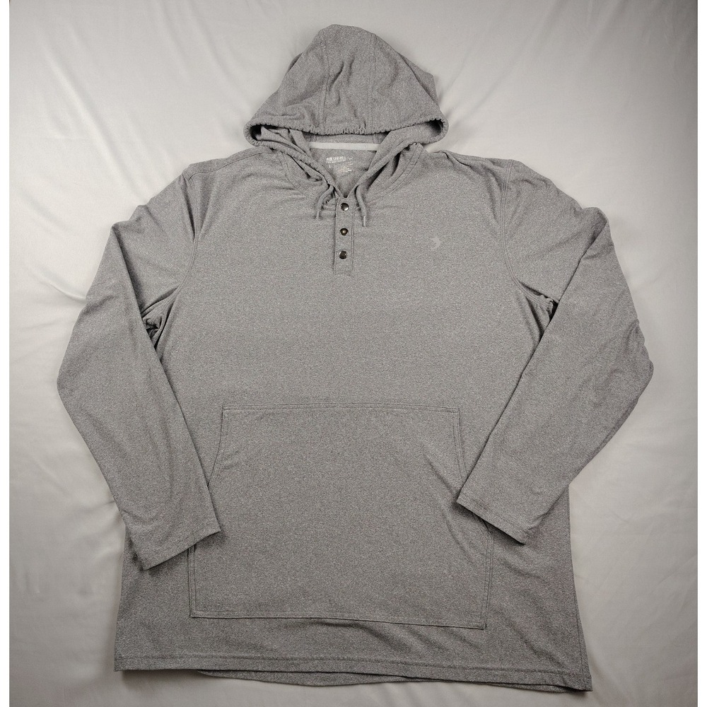 Reel Legends Shirt Mens Large Gray Long Sleeve Hoodie Freeline Fishing Outdoors